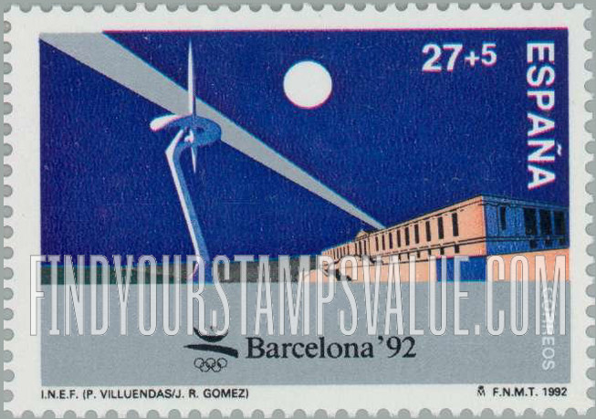 FindYourStampsValue: Semi-Postal: 1992 Summer Olympics, Barcelona, INEF Sports University