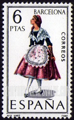 FindYourStampsValue: Regional Costumes Issue: Woman from Barcelona