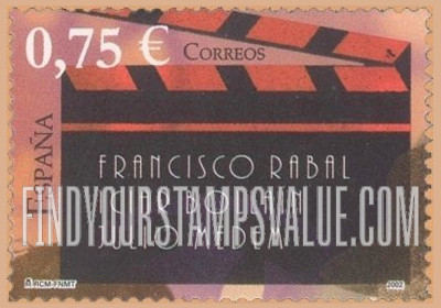 FindYourStampsValue: España 2002 Youth Philatelic Exhibition, Salamanca: Clapboard and names of Spanish film personalities