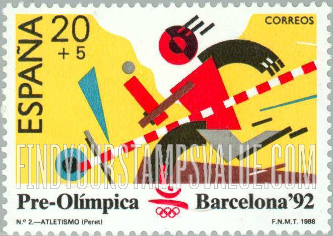 FindYourStampsValue: Semi-Postal: 1992 Summer Olympics, Barcelona, Track and field