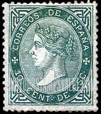 FindYourStampsValue: Provisional Government, Valladolid: Isabella II (handstampied)