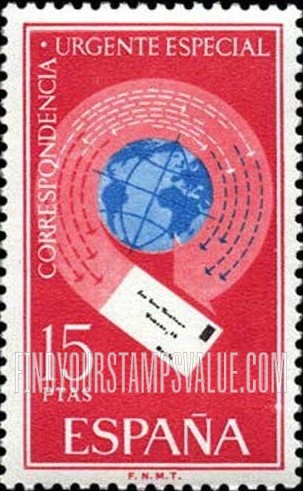 FindYourStampsValue: Special Delivery: Spanish State, Mail Circling Globe