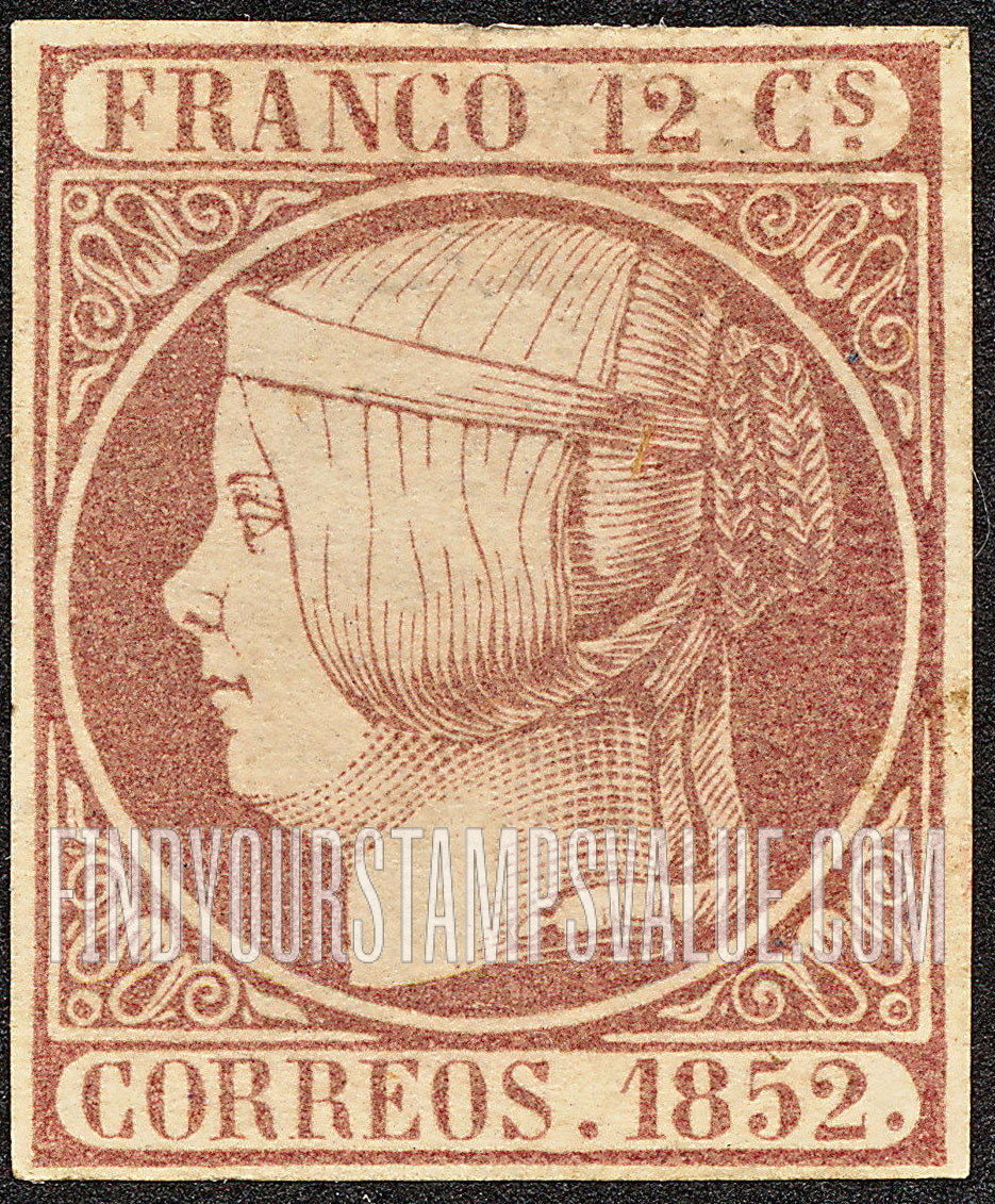 FindYourStampsValue: Kingdom: Queen Isabella II