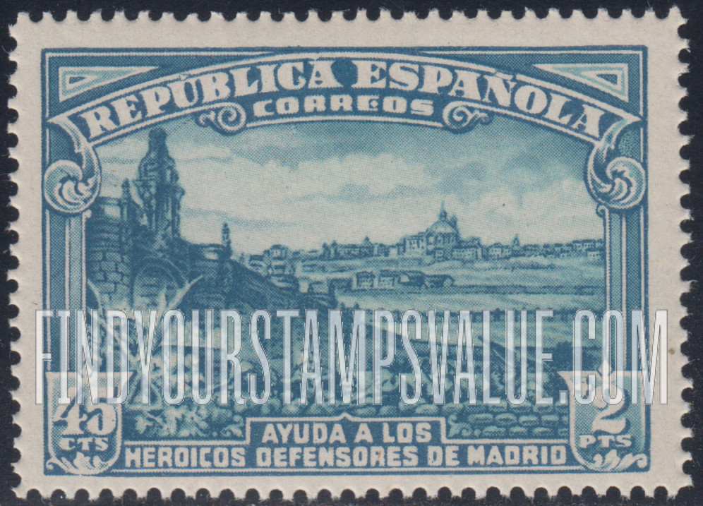 FindYourStampsValue: Semi-Postal: Republic, Surtax for the defenders of Madrid