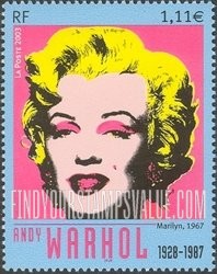 FindYourStampsValue: Art Series:  Marilyn, by Andy Warhol