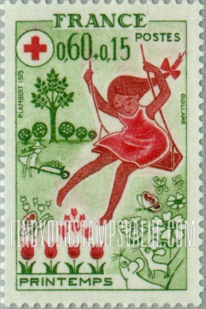 FindYourStampsValue: SEMI-POSTAL - “Spring” (girl on swing)