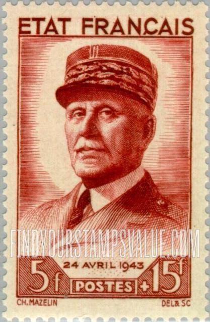 FindYourStampsValue: SEMI-POSTAL - Marshal Pétain