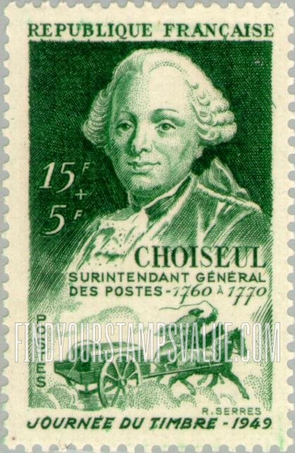 FindYourStampsValue: SEMI-POSTAL - Etienne François de Choiseul and Post Cart