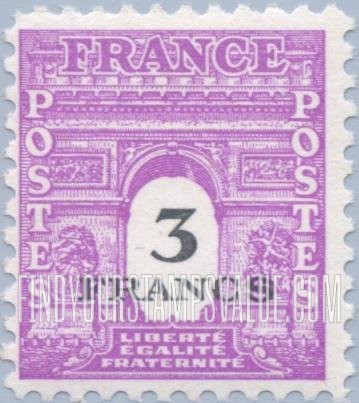 FindYourStampsValue: Arc de Triomphe Type of 1944