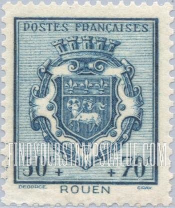 FindYourStampsValue: SEMI-POSTAL - Arms of Various Cities: Rouen