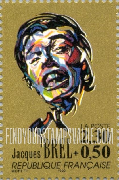 FindYourStampsValue: SEMI-POSTAL - Jacques Brel