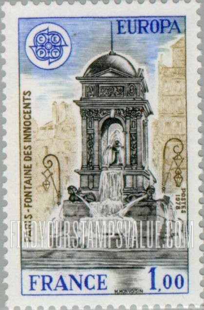 FindYourStampsValue: Fountain of the Innocents, Paris