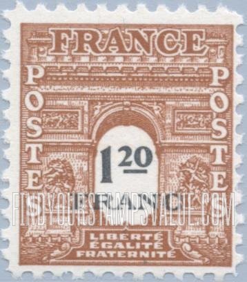 FindYourStampsValue: Arc de Triomphe Type of 1944