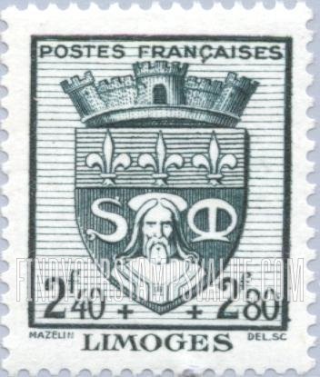 FindYourStampsValue: SEMI-POSTAL - Arms of Various Cities: Limoges