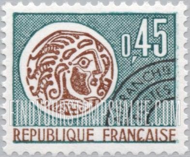 FindYourStampsValue: Gallic Coin: Gallic Coin Type of 1964-66