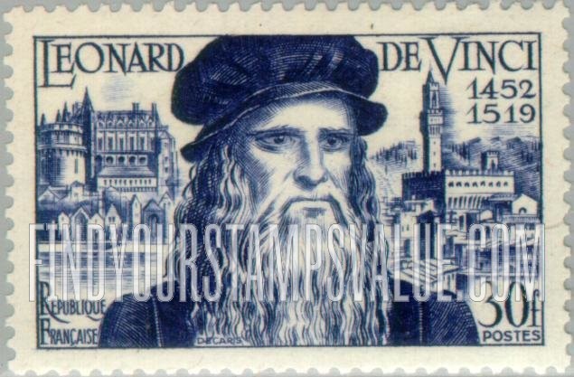 FindYourStampsValue: Leonardo da Vinci, Amboise Chateau and La Signoria, Florence