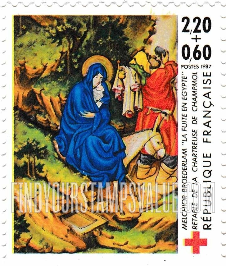 FindYourStampsValue: SEMI-POSTAL - Flight Into Egypt, Retable by Melchior Broederlam