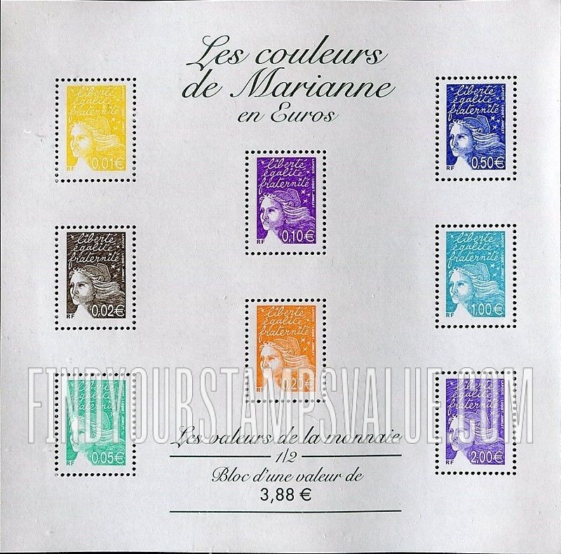 FindYourStampsValue: Marianne (With Euro Denominations)