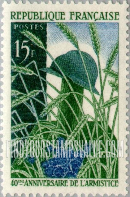 FindYourStampsValue: Soldier’s Grave in Wheat Field