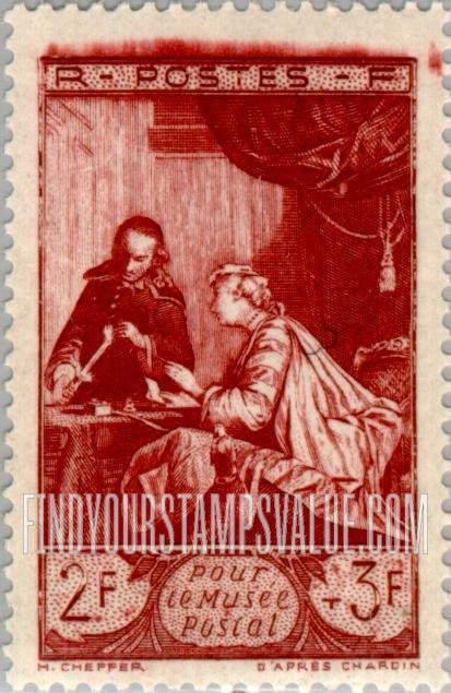 FindYourStampsValue: SEMI-POSTAL - “The Letter” by Jean Siméon Chardin