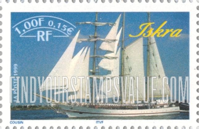 FindYourStampsValue: Gathering of Tall Ships, Rouen, July 9-18: Iskra