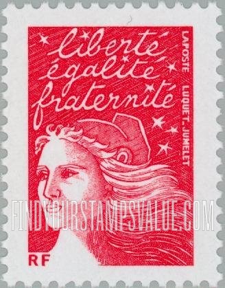 FindYourStampsValue: Marianne Type of 1997 Inscribed “RF” at Lower Left