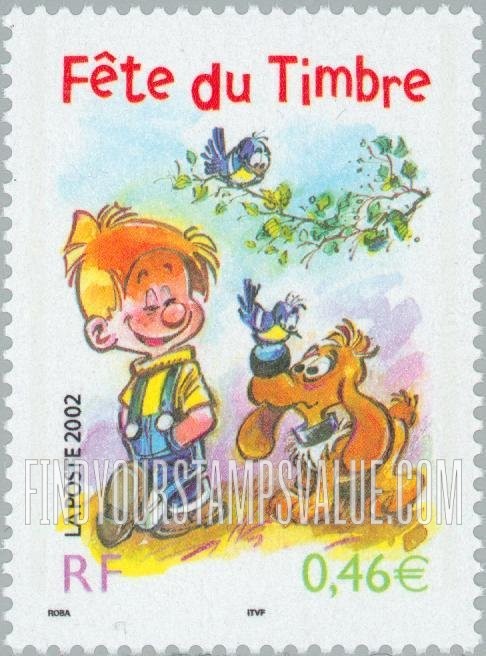 FindYourStampsValue: Boule and Bill, by Jean Roba: Boule, Bill, bird