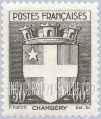 FindYourStampsValue: SEMI-POSTAL - Arms of Various Cities: Chambéry