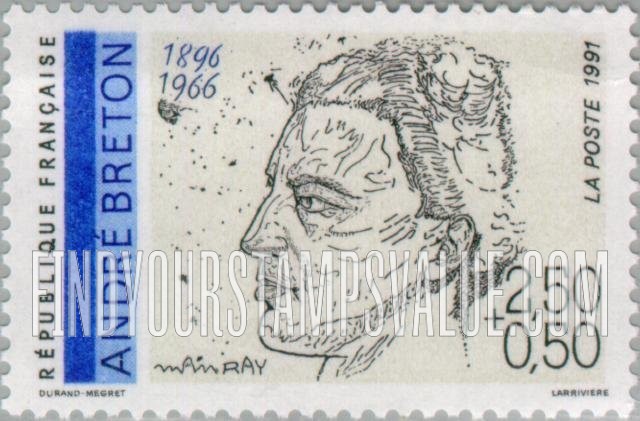 FindYourStampsValue: SEMI-POSTAL - Poets: Andre Breton (1896-1966)