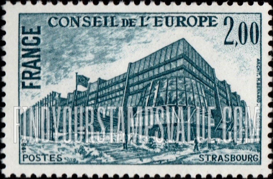 FindYourStampsValue: OFFICIAL - New Council Headquarters, Strasbourg: Council Headquarters Type of 1977