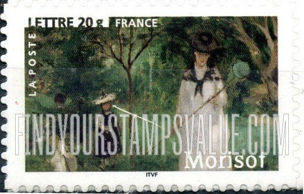 FindYourStampsValue: Impressionist Paintings: The Butterfly Hunt, by Berthe Morisot