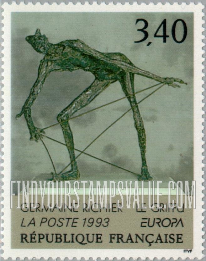 FindYourStampsValue: Contemporary Art: Sculpture, Le Griffu, by Germaine Richier, vertical