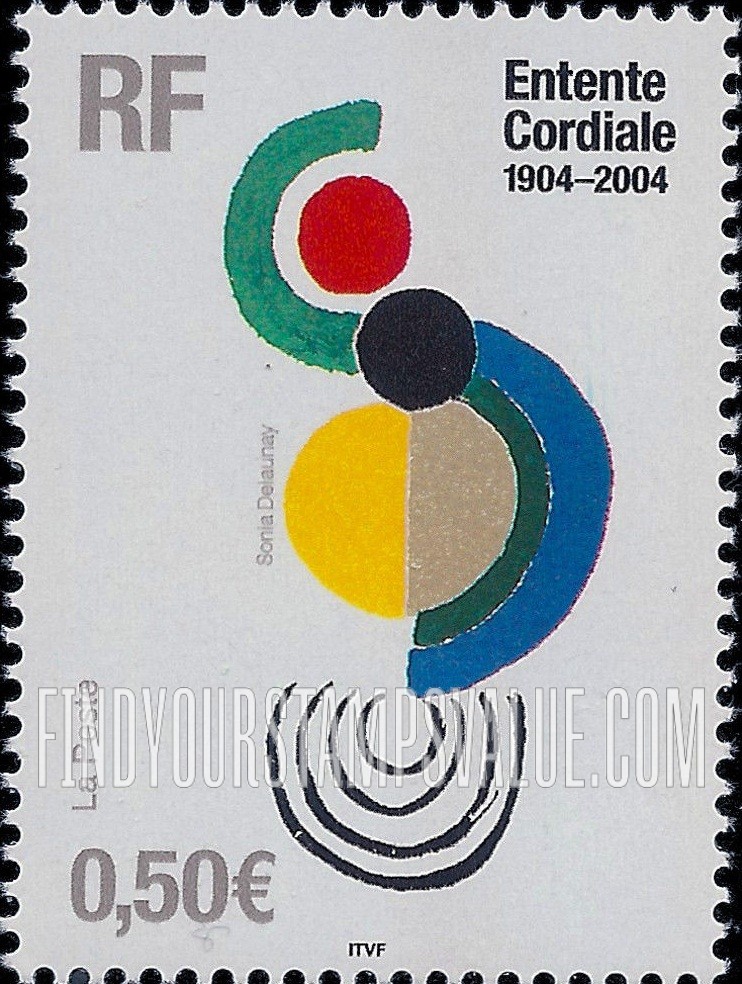FindYourStampsValue: Entente Cordiale, Centennial: Coccinelle, by Sonia Delaunay