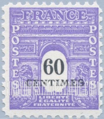 FindYourStampsValue: Arc de Triomphe Type of 1944