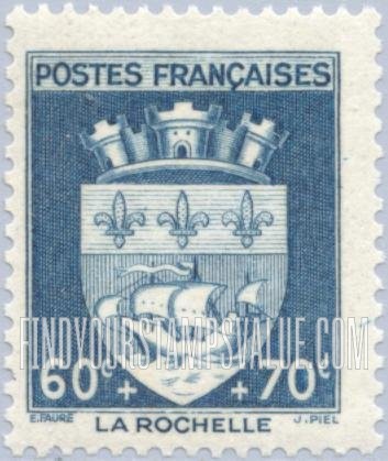 FindYourStampsValue: SEMI-POSTAL - Arms of Various Cities: La Rochelle