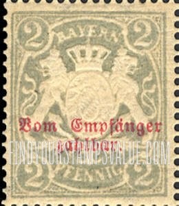 FindYourStampsValue: POSTAGE DUE - Coat of Arms: Type of 1876 Regular Issue Overprinted in Red
