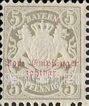 FindYourStampsValue: POSTAGE DUE - Coat of Arms: Type of 1876 Regular Issue Overprinted in Red