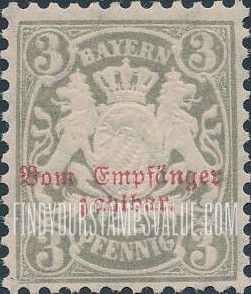 FindYourStampsValue: POSTAGE DUE - Coat of Arms: Type of 1876 Regular Issue Overprinted in Red