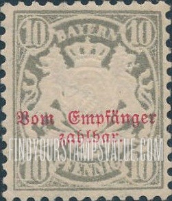 FindYourStampsValue: POSTAGE DUE - Coat of Arms: Type of 1876 Regular Issue Overprinted in Red