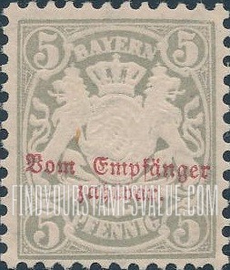 FindYourStampsValue: POSTAGE DUE - Coat of Arms: Type of 1876 Regular Issue Overprinted in Red
