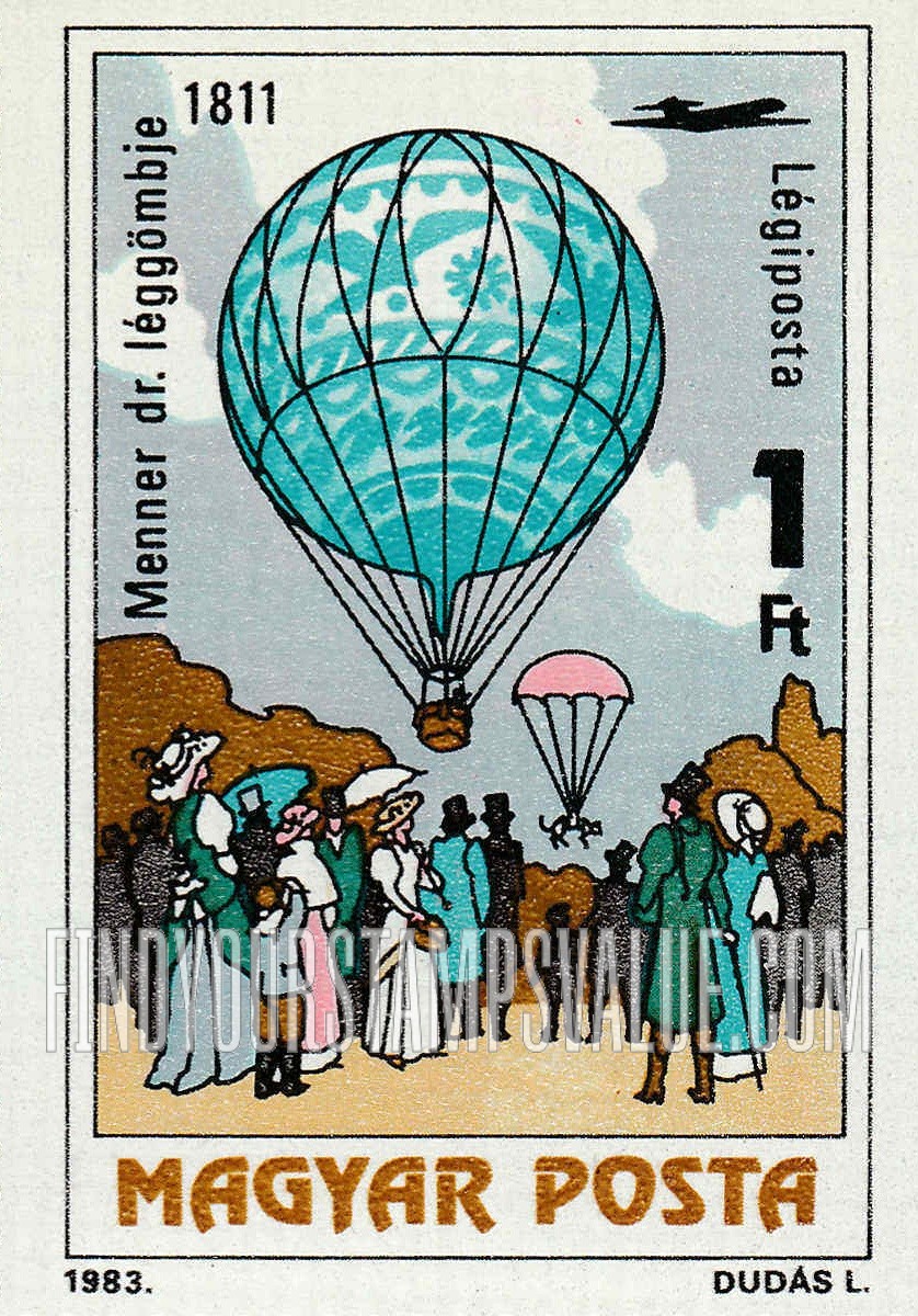 FindYourStampsValue: Manned Flight Bicentenary 1811 - Various hot air balloons