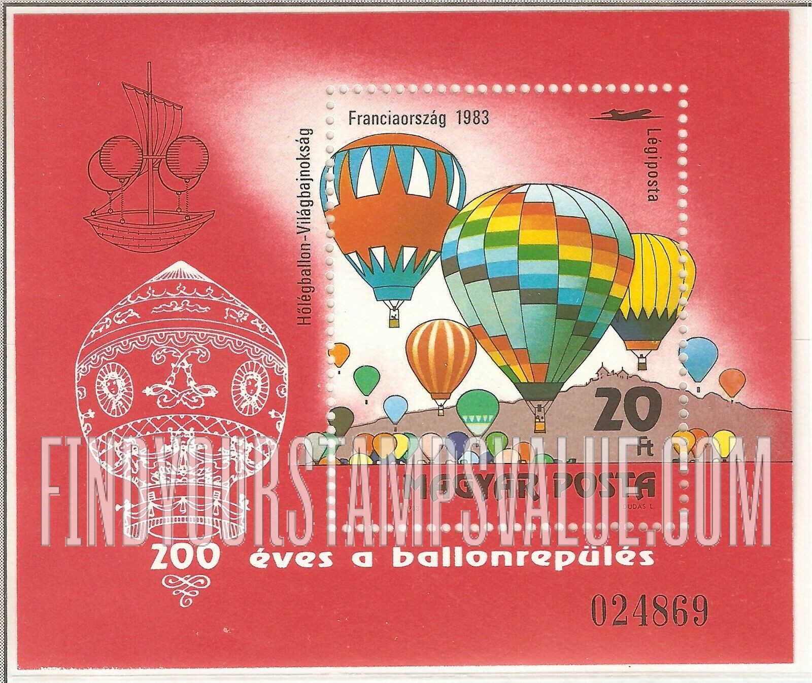 FindYourStampsValue: Manned Flight Bicentenary 1983 - Various hot air balloons