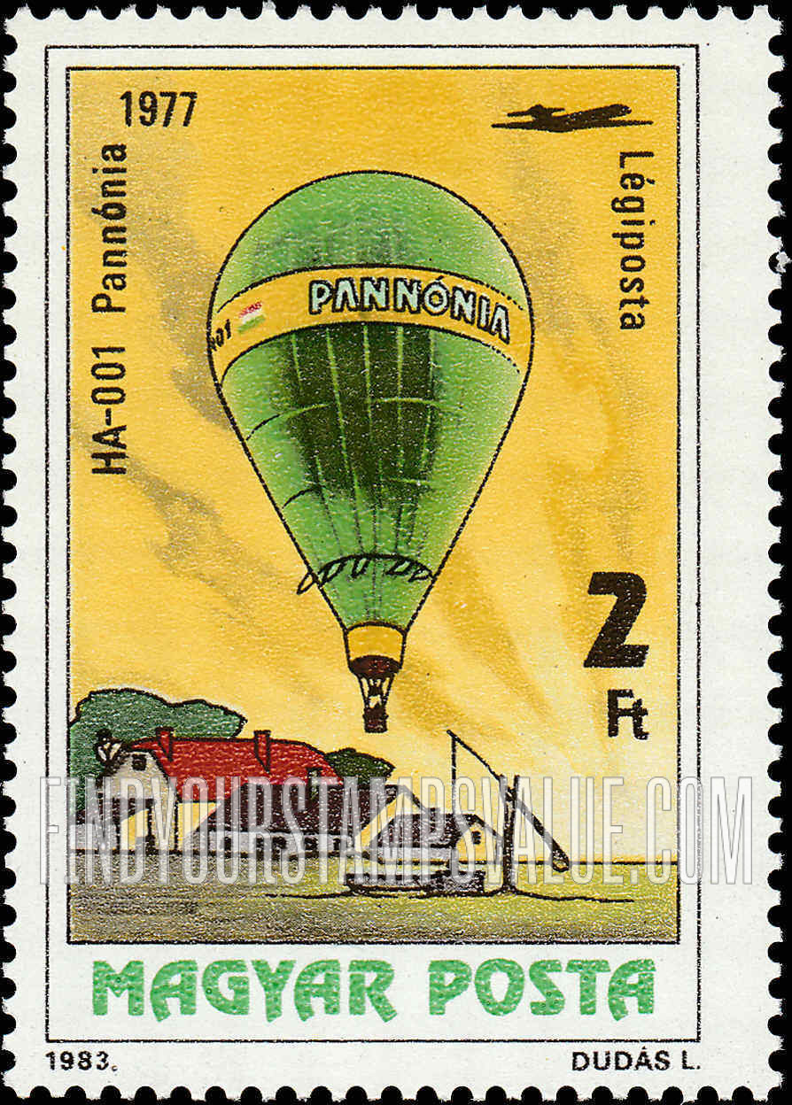 FindYourStampsValue: Manned Flight Bicentenary 1977- Various hot air balloons