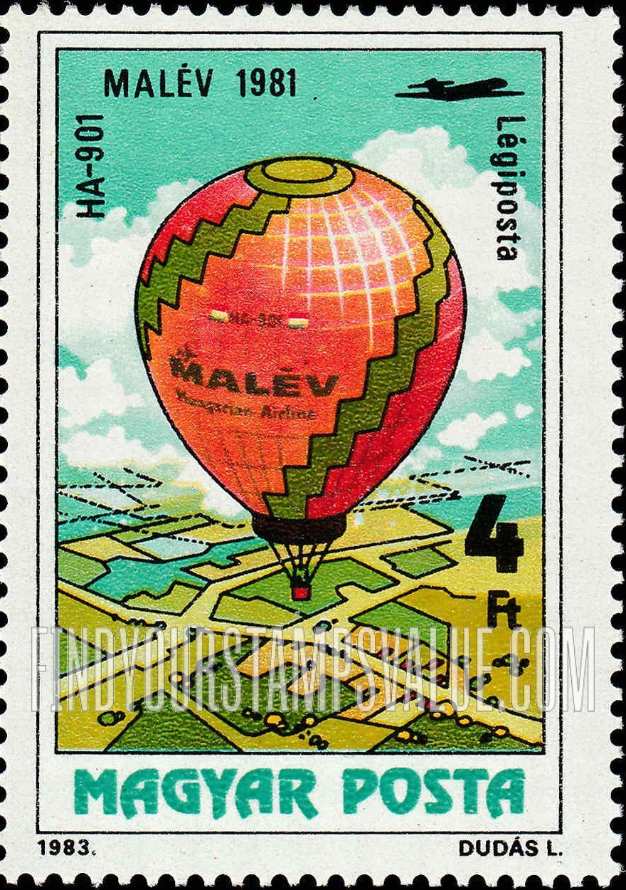 FindYourStampsValue: Manned Flight Bicentenary 1981- Various hot air balloons