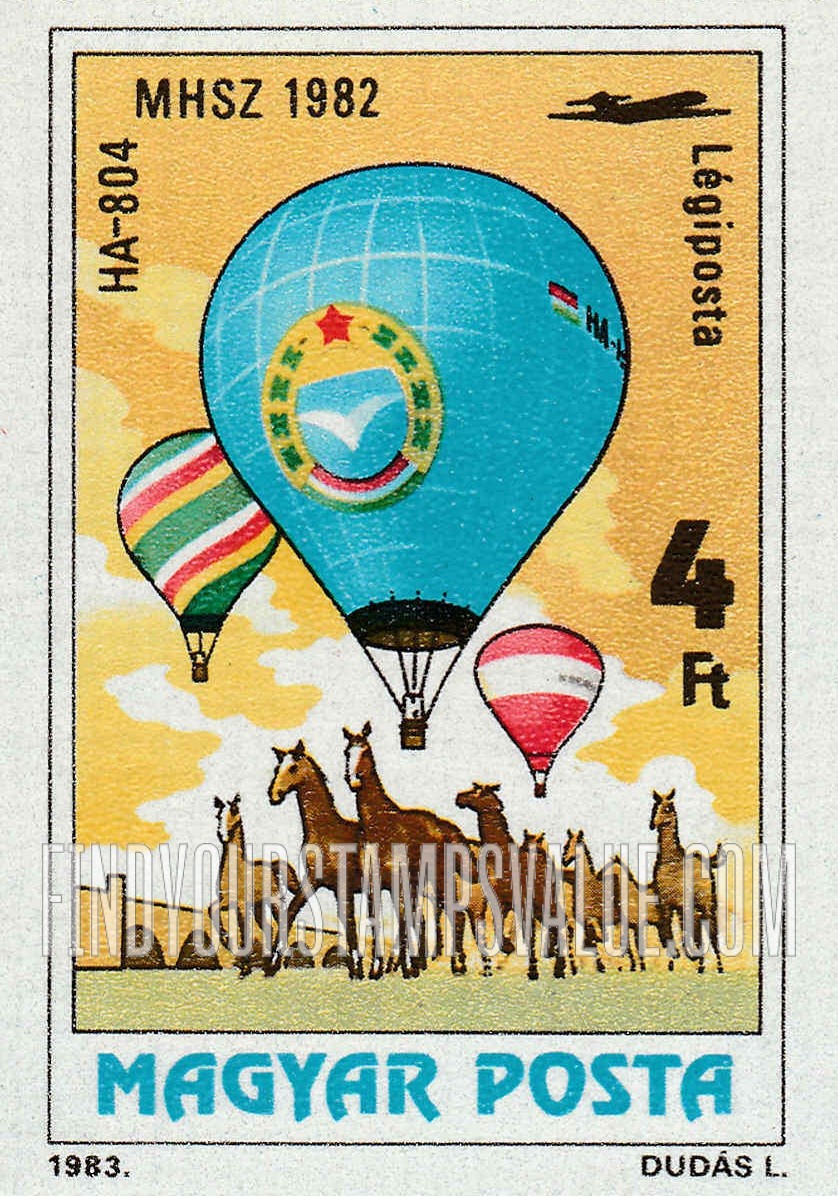 FindYourStampsValue: Manned Flight Bicentenary 1982- Various hot air balloons