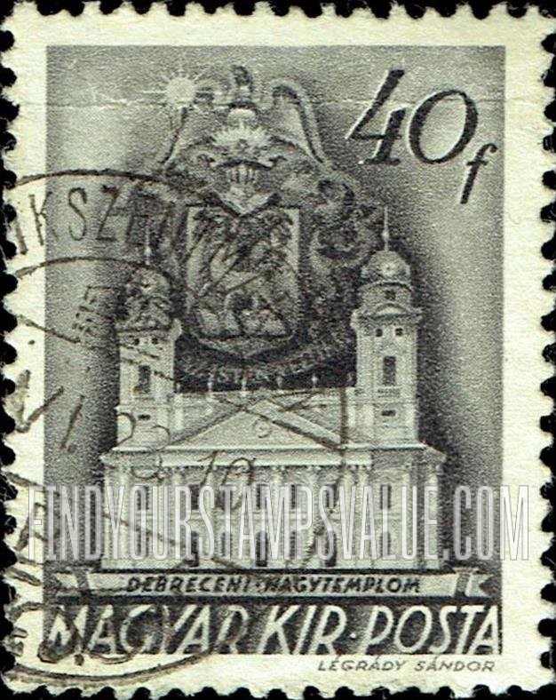 FindYourStampsValue: Reformed Church, Debrecen: Types of 1939