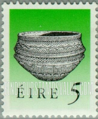 FindYourStampsValue: Art treasures of Ireland: Dunamase Food Vessel, vertical