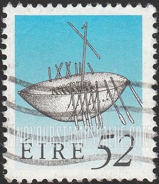 FindYourStampsValue: Art treasures of Ireland: Broighter boat, vertical