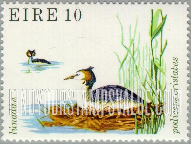 FindYourStampsValue: Birds: Great crested grebe