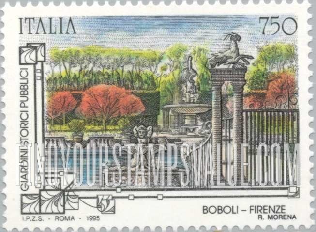 FindYourStampsValue: Historical Public Gardens: Boboli, Firenze